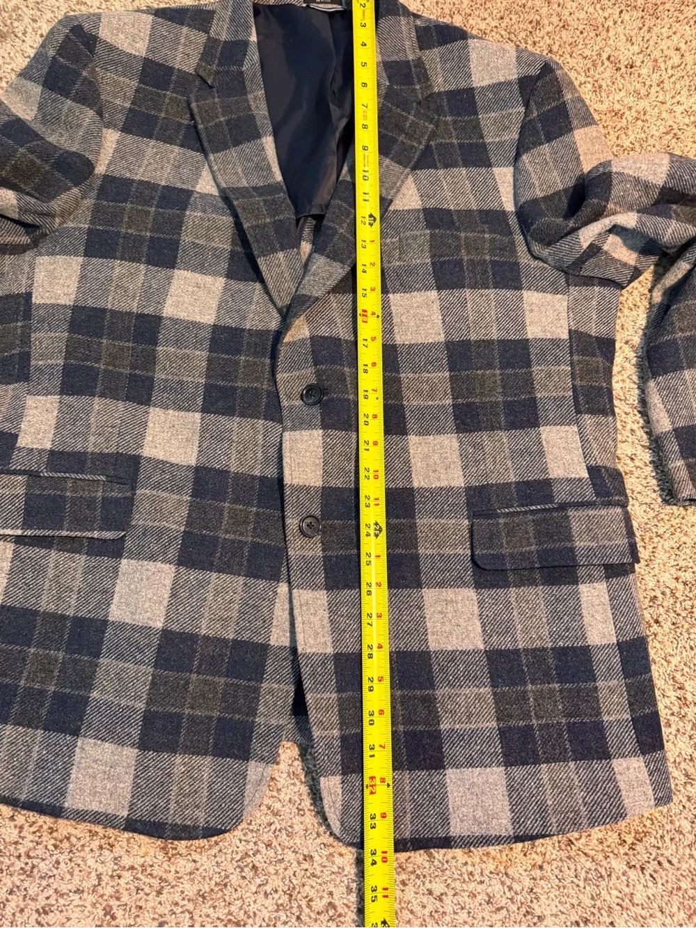 Tommy Hilfiger Wool Plaid Blazer 48R